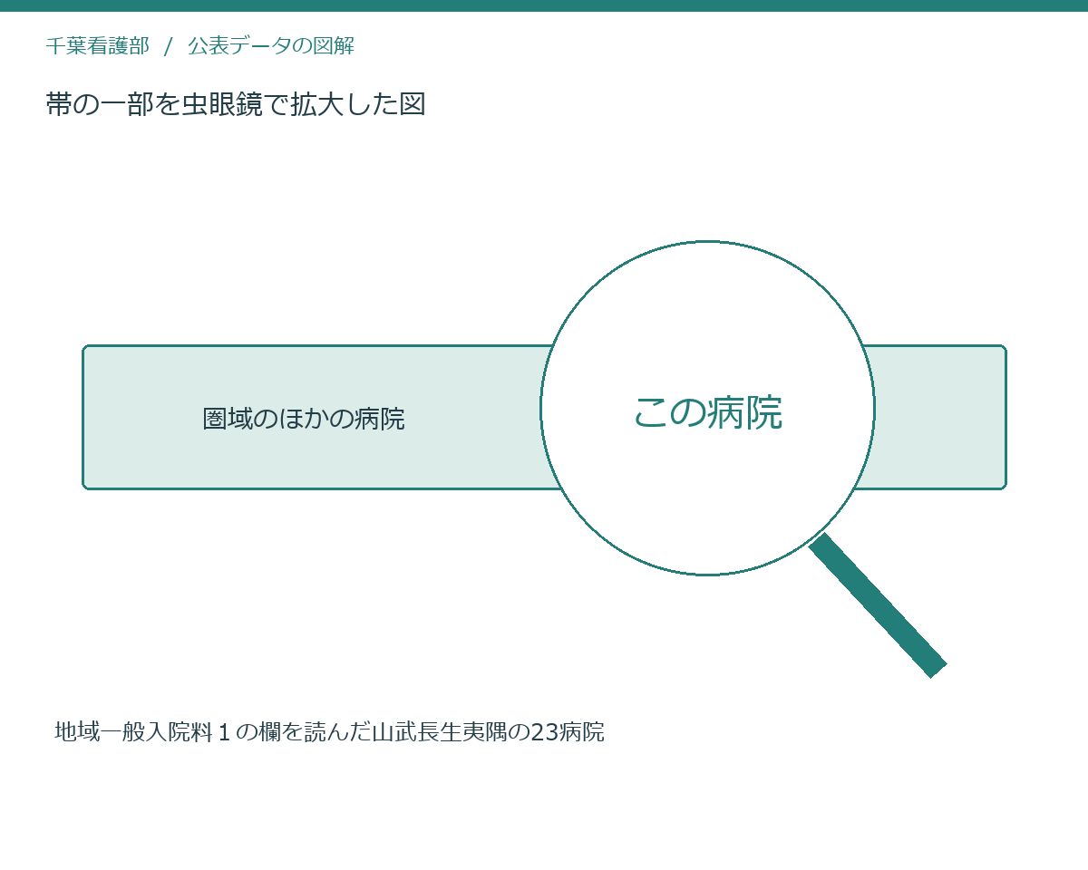 帯の一部を虫眼鏡で拡大した図