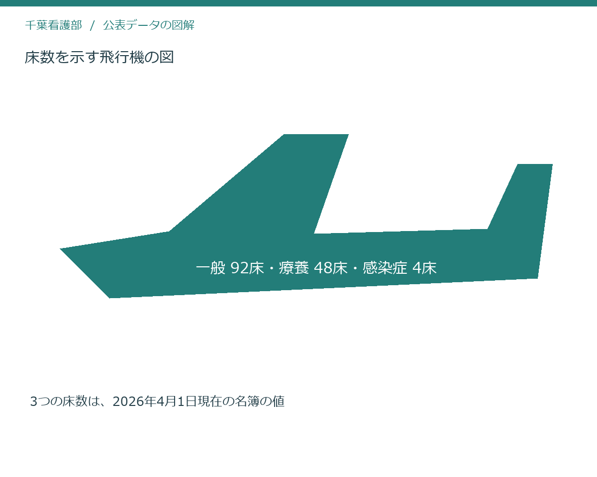 床数を示す飛行機の図