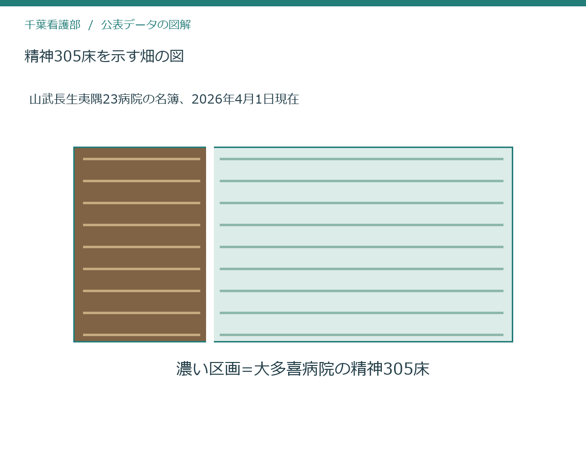 精神305床を示す畑の図